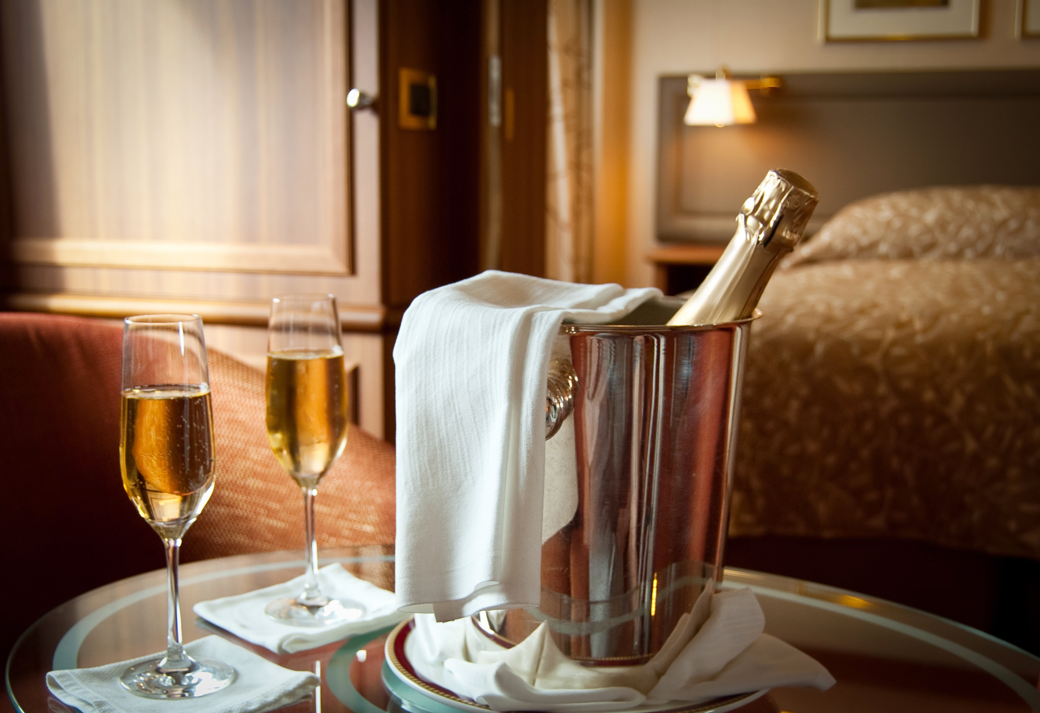 upcharge for bottle of champaign in hotel room
