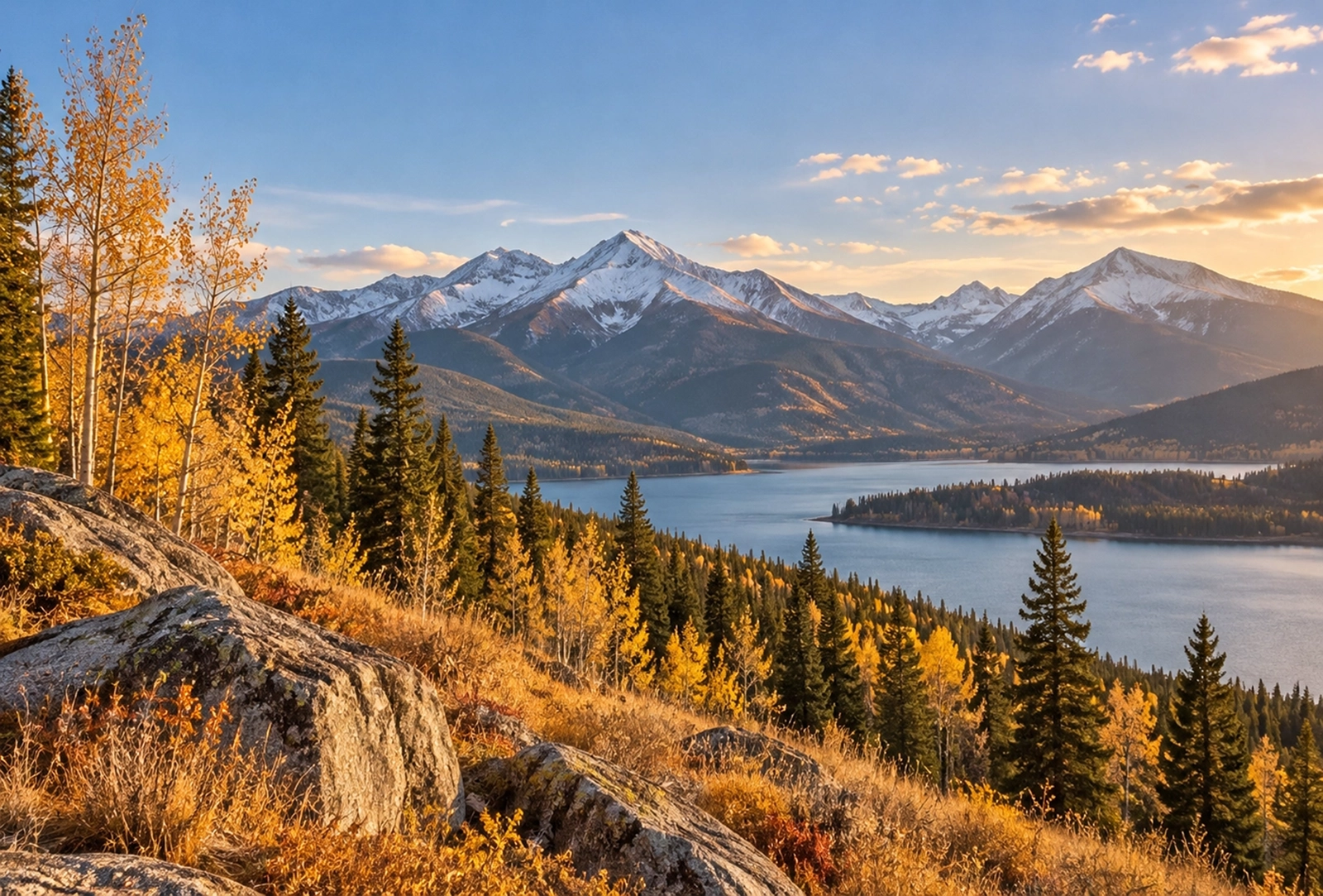 Golden Aspen Lake Panorama Large